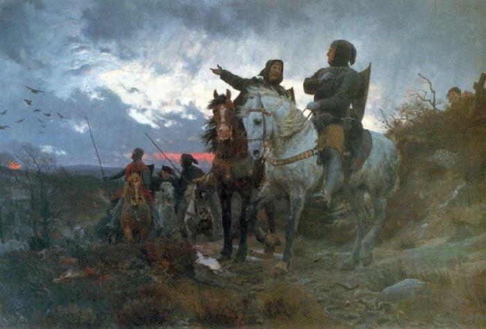Otto Bache De sammensvorne rider fra Finderup efter mordet pa Erik Klipping Skt. Cacilienat 1286 oil painting image